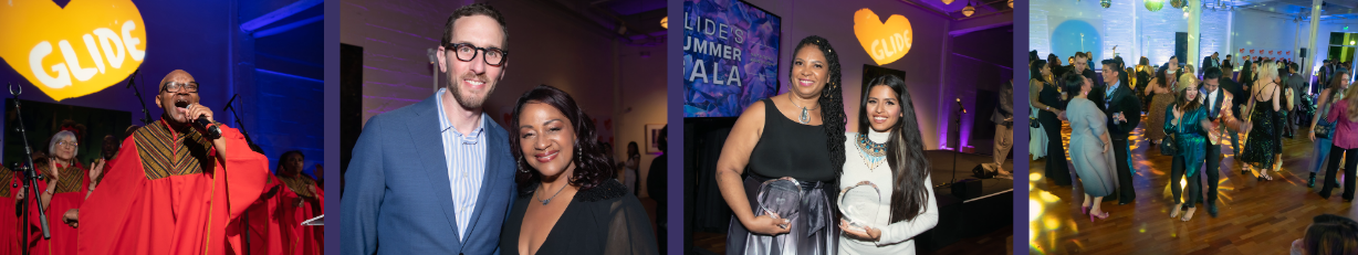 Collage of images from last year's fun Summer Gala including fun photo opportunities, fund with friends, games, and more!
